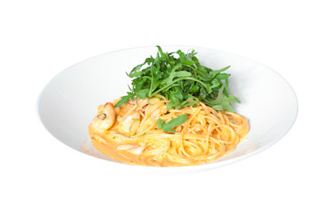 pasta on a white plate