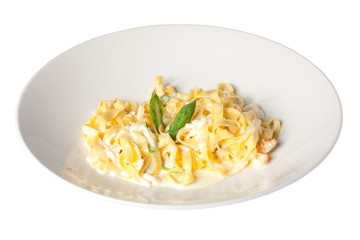 pasta on a white plate