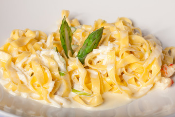 pasta on a white plate