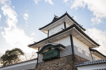 Fototapeta na wymiar Kanazawa castle in Kanazawa, Japan.