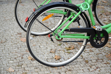 Bicycle detail on street