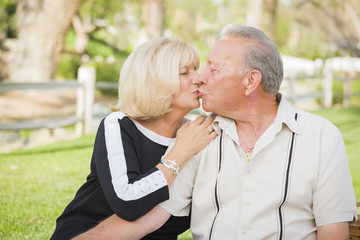 Affectionate Senior Couple Portrait At The Park