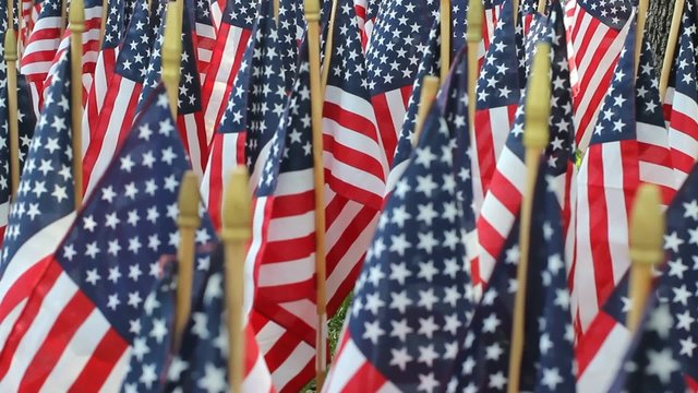 American Flag Decorations on Memorial Day