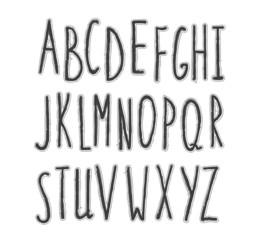Hand-drawn stylish font.  Pencil sketch