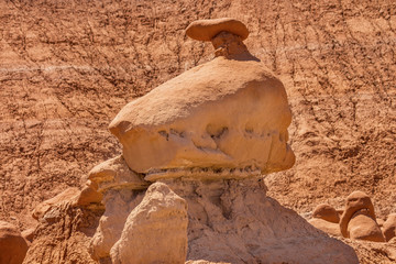 Hoodoo with Chimney Goblin Valley State Park Utah