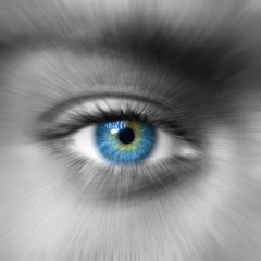 Blue eye with zoom effect