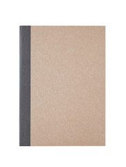 Brown notebook isolated on a white background .
