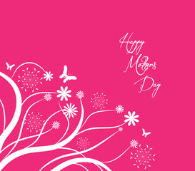 Happy Mothers's Day florals and butterflies Background