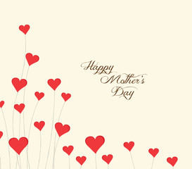 Fototapeta na wymiar Mothers's Day flower background with hearts
