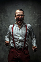 Obraz premium Male in white t shirt in studio.