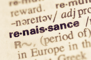 Dictionary definition of word renaissance - obrazy, fototapety, plakaty