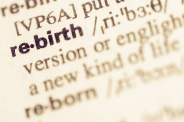 Dictionary definition of word rebirth - obrazy, fototapety, plakaty