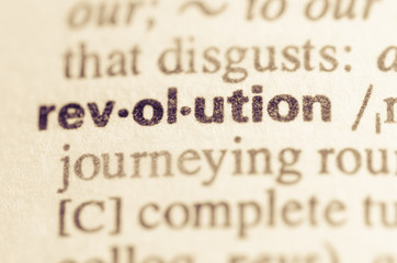 Dictionary definition of word revolution - obrazy, fototapety, plakaty
