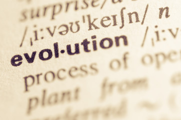 Dictionary definition of word evolution - obrazy, fototapety, plakaty