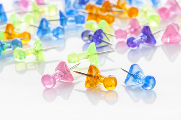 Multicolored thumbtacks