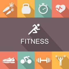 Fitness background in flat style.