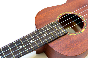 Obraz na płótnie Canvas ukulele on white background with copy space