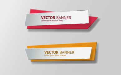 Vector infographic origami banners set.