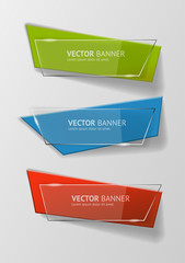 Vector infographic origami banners set.