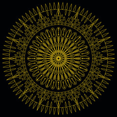 Золотой орнамент на чёрном фоне