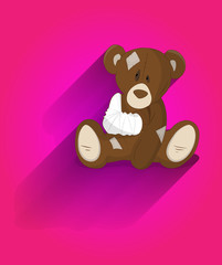 Cute Injured Teddy Bear Cartoon Character