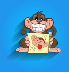 Obraz na płótnie Canvas Funny Monkey Laughing