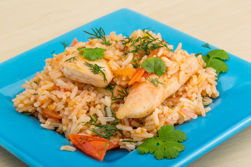 Fried rice with chicken