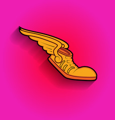 Retro Shoes Flying with Wings