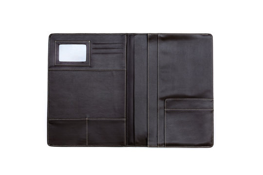 Black Leather Folder Isolated