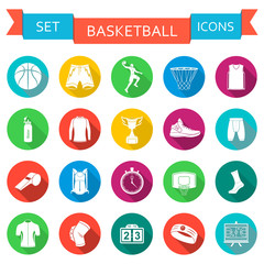 Vector set of icons basketball