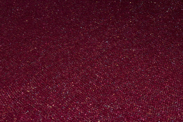 Dark red wool fabric with shiny thread