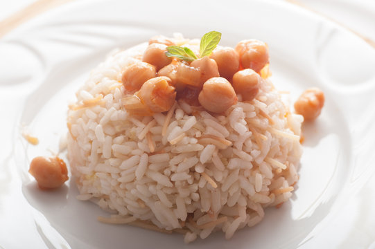 Rice and chick peas