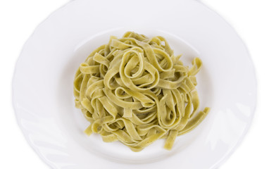 Pasta tagliatelle with green peas