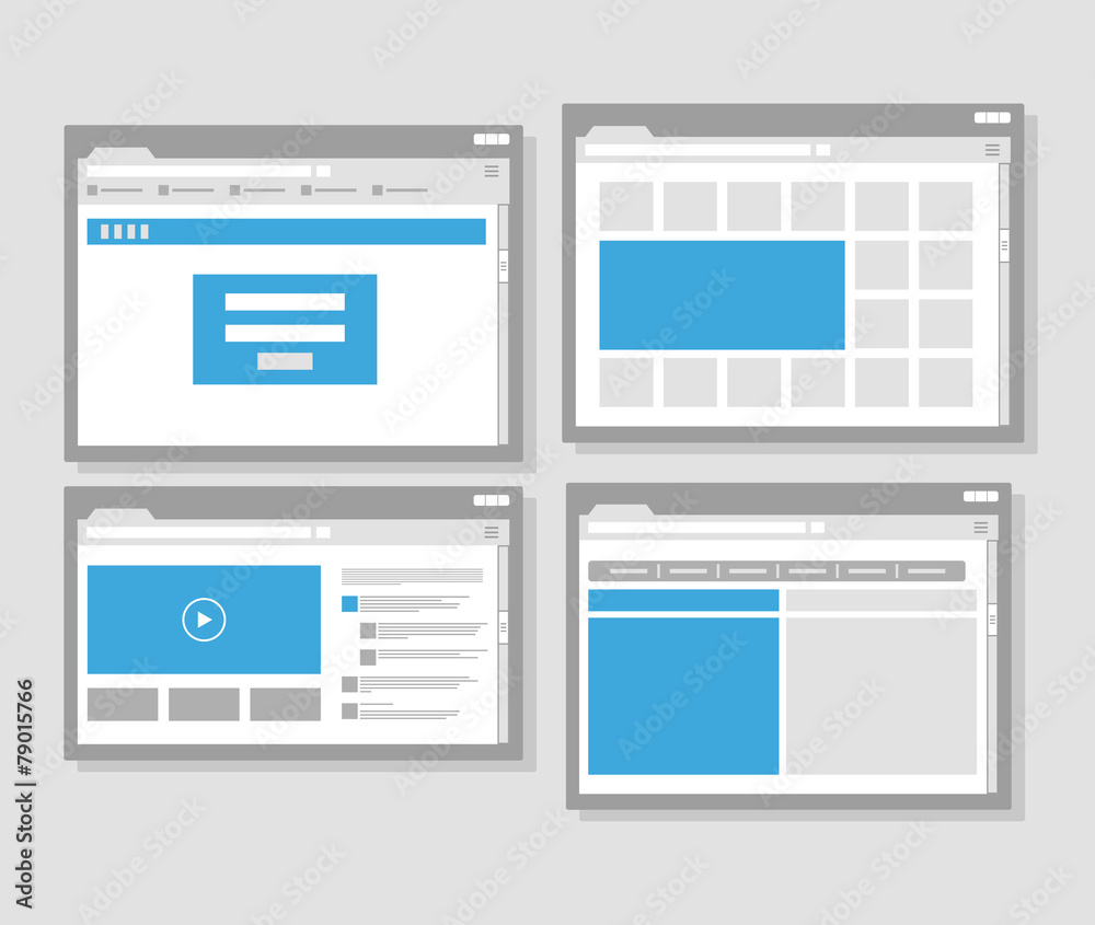Aufkleber web site page templates collection. flat design