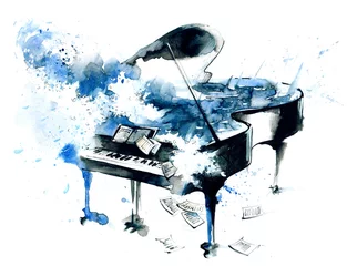Peel and stick wall murals Paintings piano
