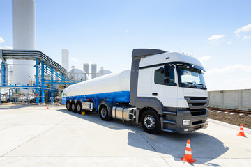 Truck with fuel at the plant