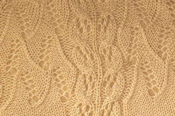 Yellow woolen fabric with a pattern