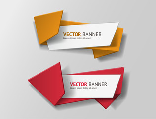 Vector infographic origami banners set.