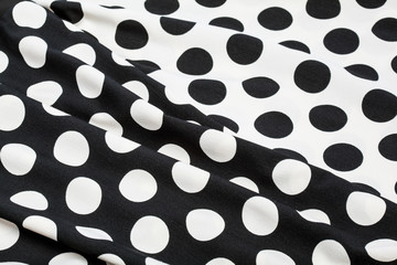 Delicate black and white silky fabric