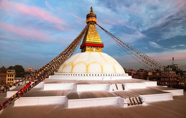 Evening view of Bodhnath stupa - Kathmandu - Nepal