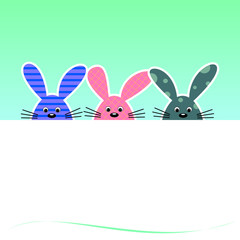 Drei gemusterte Osterhasen