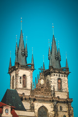 Fototapeta na wymiar Tyn Cathedral in Old Town Square. Prague, Czeh Republic