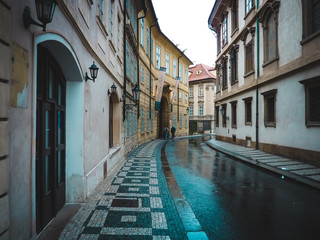 Fototapeta premium View of narrow European street