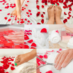 Foot and hand spa salon - collage
