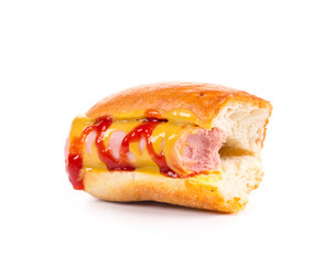 bitten hotdog