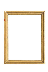 old golden picture frame, isolated on white