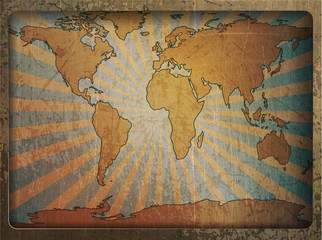 Vintage card world map