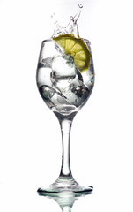 Lemon slices in water