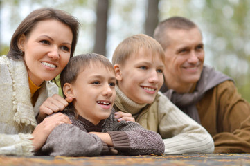Portrait of family relaxing