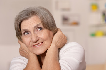 woman happy at home